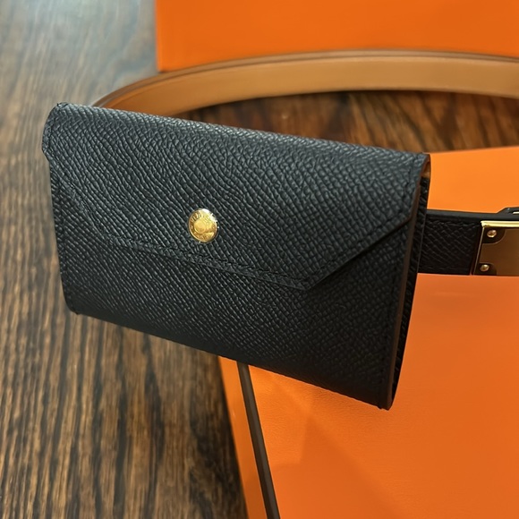 Brand new hermes Kelly pocket belt black gold hardware - Picture 3 of 7